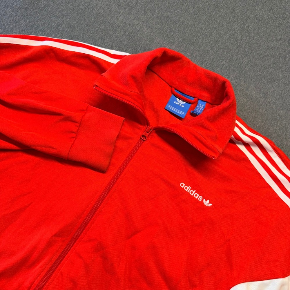 Adidas Originals Mens XL Red Navy White Colorblock Trefoil Track Jacket Full Zip